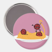 Spaghetti- und Fleischklöschenteigwarennudeln Magnet (Vorderseite/Rückseite)