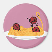 Spaghetti- und Fleischklöschenteigwarennudeln Magnet (Vorne)