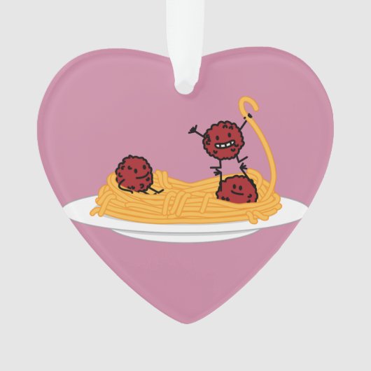 Spaghetti- und Fleischklöschenteigwarennudeln Ornament (Vorderseite)