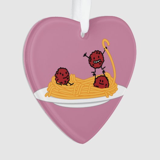 Spaghetti- und Fleischklöschenteigwarennudeln Ornament (Vorderseite)