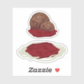 Spaghetti und Meatballs Aufkleber (Blatt)