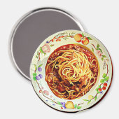 Spaghetti und Meatballs Food Kühlschrank Magnet (Vorderseite/Rückseite)