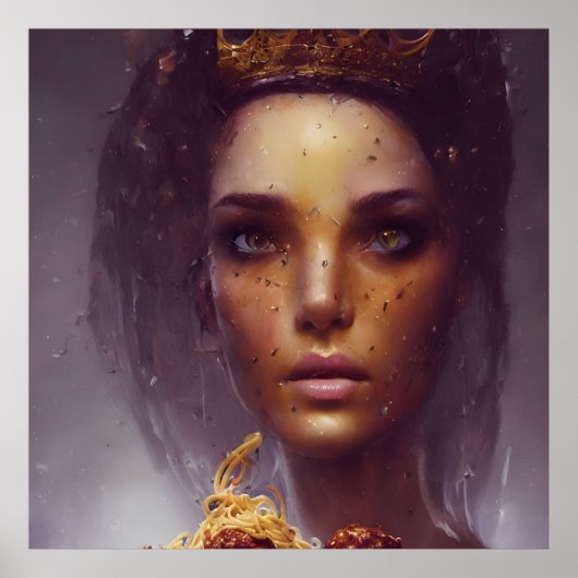 Spaghetti und Meatballs Göttin Poster (Vorne)