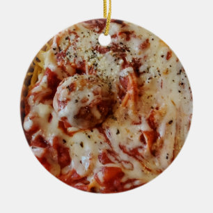 Spaghetti und Meatballs Weihnachtsdekoration Keramik Ornament