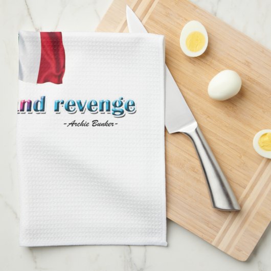 Spaghetti und Rache Geschirrtuch (Viertel Falte)