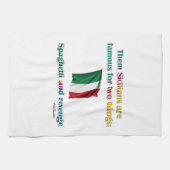 Spaghetti und Rache Geschirrtuch (Horizontal)