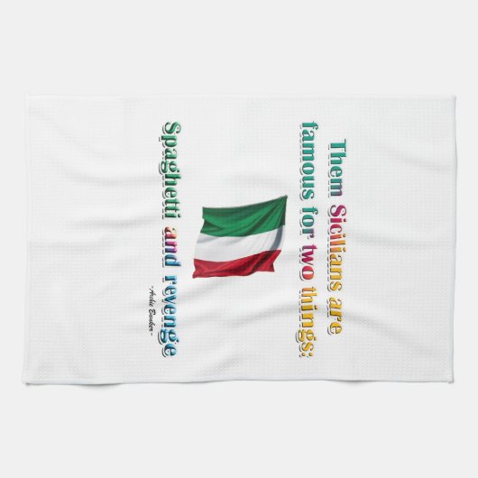 Spaghetti und Rache Geschirrtuch (Horizontal)