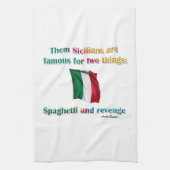 Spaghetti und Rache Geschirrtuch (Vertikal)