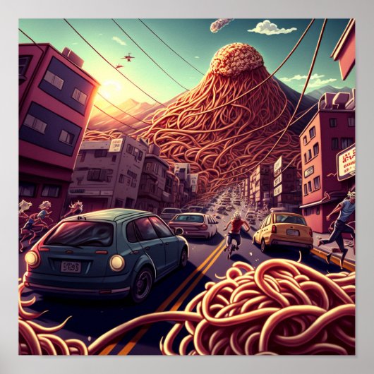 Spaghetti-Vulkan Poster (Vorne)