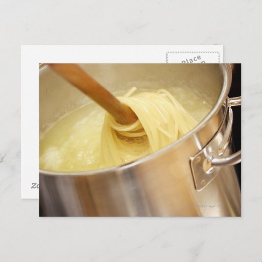 Spaghetti werden in Pot stickt Postkarte (Vorne/Hinten)