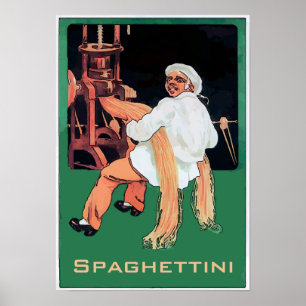 Spaghettini Pasta Man and Machine, bearbeiten Text Poster