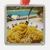Spaghettis Carbonara Ornament Aus Metall (Vorne)