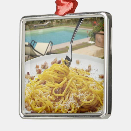 Spaghettis Carbonara Ornament Aus Metall (Links)