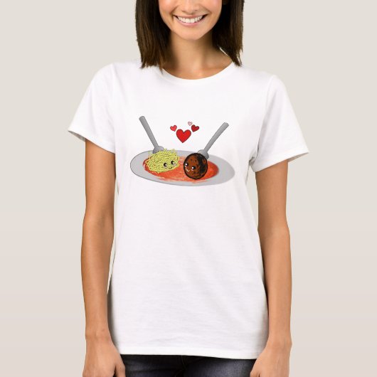 Spaghettis und Fleischklöschen T-Shirt (Vorderseite)