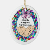 Spähen der ersten Verzierung des Zwillings-Babys Keramik Ornament (Rechts)