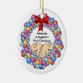 Spähen der ersten Verzierung des Zwillings-Babys Keramikornament (Rechts)