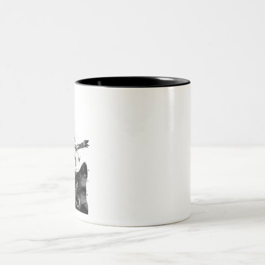 Spähen der Katze und der Elsters Zweifarbige Tasse (Mittel)