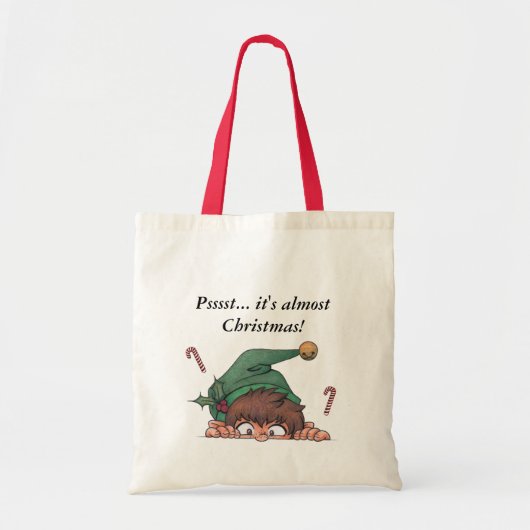 Spähen des Weihnachtselfs Tragetasche (Vorne)