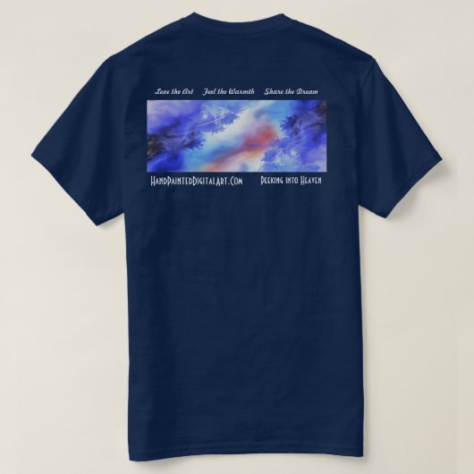 Spähen in Himmel T-Shirt (Design Rückseite)