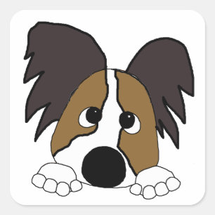 Spähen von papillon quadratischer aufkleber