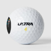Spähende Katze hinter der Tür Illustration Golfball (Logo)