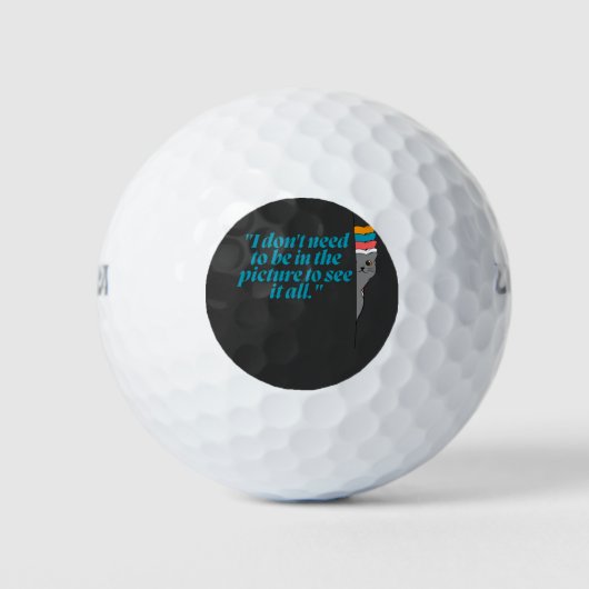 Spähende Katze hinter der Tür Illustration Golfball (Vorderseite)