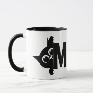 Spähende Katze Miau Design Kaffeetasse