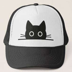 spähende Katze - schwarze Katze - versteckte Katze Truckerkappe