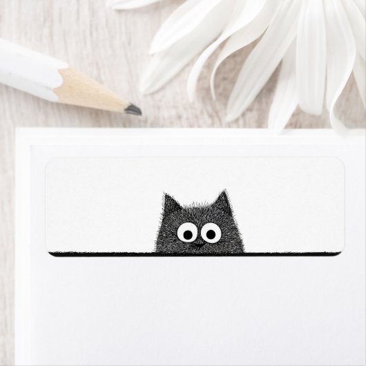 Spähende Katzen-Rücksende-Adressetiketten (Insitu)