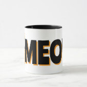 Spähende orange Katze Miauen Design Kaffeetasse (Zentrum)