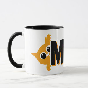 Spähende orange Katze Miauen Design Kaffeetasse