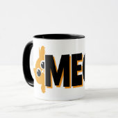 Spähende orange Katze Miauen Design Kaffeetasse (Vorderseite Links)