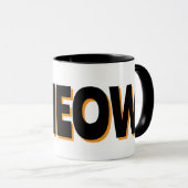 Spähende orange Katze Miauen Design Kaffeetasse (VorderseiteRechts)