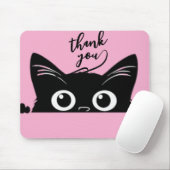 Spähende schwarze Katze Mousepad (Mit Mouse)