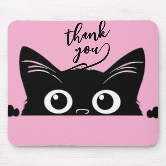 Spähende schwarze Katze Mousepad (Vorne)