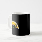 Spähende schwarze Katze Regenbogen Vintage Hallowe Kaffeetasse (Vorderseite Links)