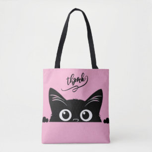 Spähende schwarze Katze Tasche
