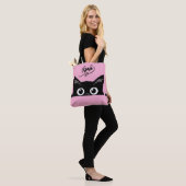 Spähende schwarze Katze Tasche (Am Model)