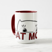 Spähende schwarze Katzenmutter Minimalist Coffee Tasse (Vorderseite Links)