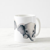Spähender Elefant Kaffeetasse (VorderseiteRechts)