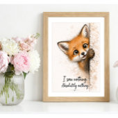 Spähender Fuchs Wandkunst Waldtier Kunst Druck Poster