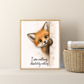 Spähender Fuchs Wandkunst Waldtier Kunst Druck Poster