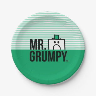 Spähender Kopf Herr-Grumpy   über Namen Pappteller