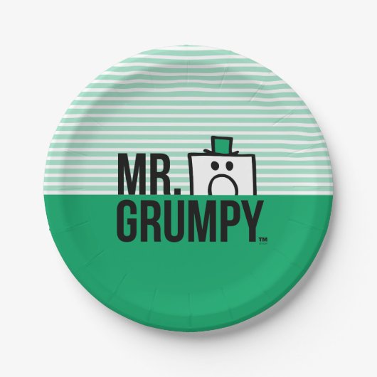Spähender Kopf Herr-Grumpy | über Namen Pappteller (Vorderseite)