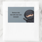 Spähender Ninja auf Grau Rechteckiger Aufkleber (Tasche)