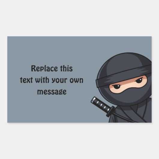 Spähender Ninja auf Grau Rechteckiger Aufkleber (Vorderseite)