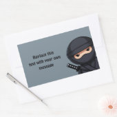 Spähender Ninja auf Grau Rechteckiger Aufkleber (Umschlag)