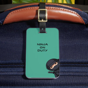 Spähender Ninja auf Grün Gepäckanhänger