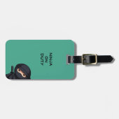 Spähender Ninja auf Grün Gepäckanhänger (Vorderseite horizontal)