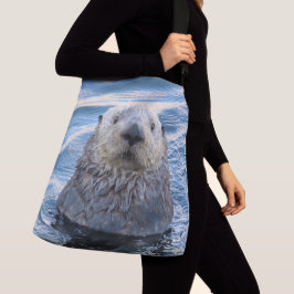 Spähender Seeotter Tragetaschen Mit Langen Trägern